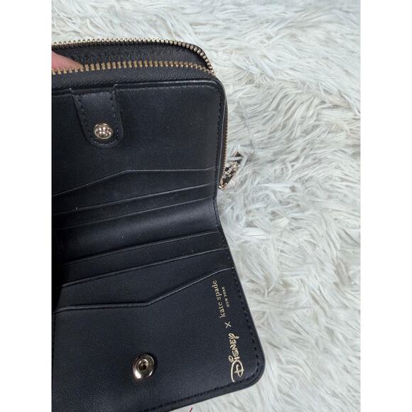 Kate Spade Disney Wallet Womens Black Minnie Mouse Bifold Zip Card Case Small - Picture 13 of 14